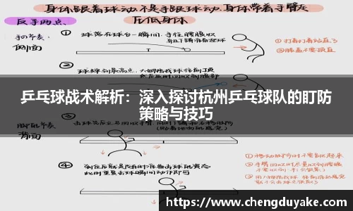 乒乓球战术解析：深入探讨杭州乒乓球队的盯防策略与技巧